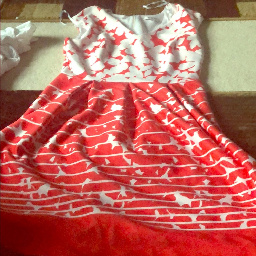 Mid length dress when floral pattern